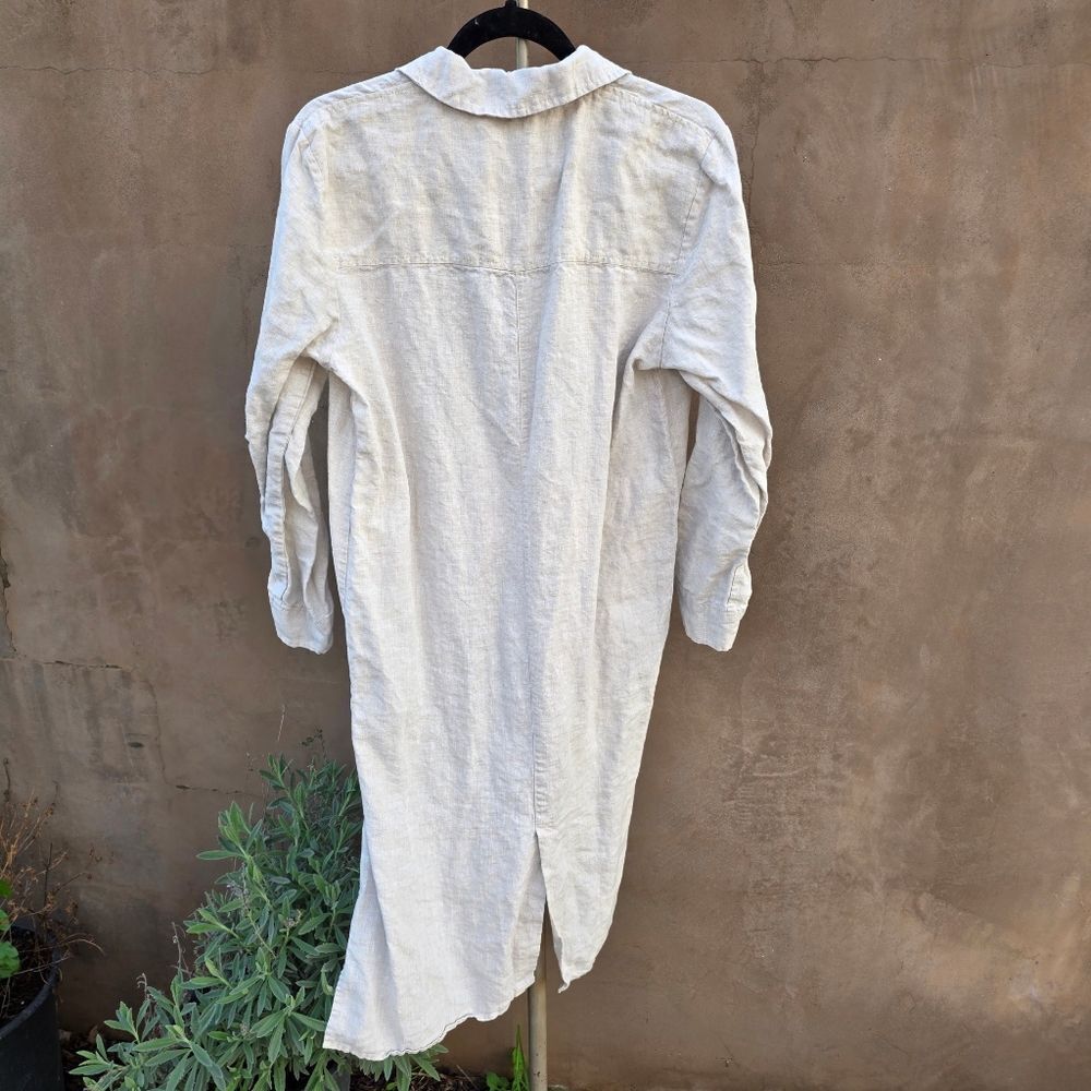 4our dreamers jenna linen shirt dress natural - Picture 9 of 10